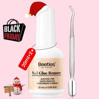 3Pcs 20ml Nail Glue*2+Dual Head Cuticle Pusher*1