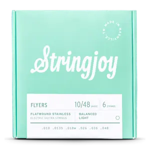 Stringjoy Flyers 10-48 Balanced Light Gauge Flyers - Flatwound Stainless Electric Guitar Strings