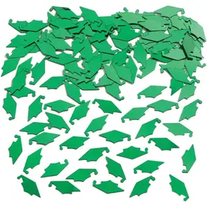 Emerald Green Mortarboards Graduation Confetti 1ct