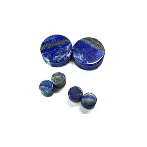 Lapis Double Flare Stone Plugs – Natural Blue & Gold Lapis Lazuli