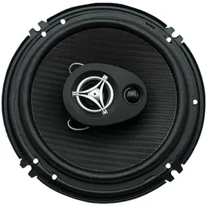 Power Acoustik  Max 400 watt Edge Series 3-Way Coaxial Speakers, Black - 6.5 in., Carbon Fiber, Coaxial Pair