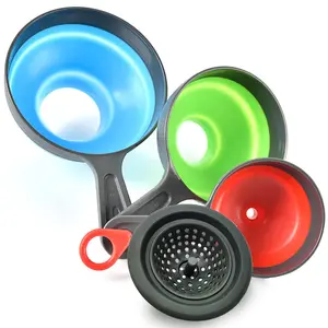 Canning Funnel with Strainer - Wide Mouth  Funnels for Kitchen Use - Mason Jars Canning Supplies Kit Tools - Funnels for Filling Bottles -  Grade  -4 Pack