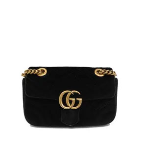 Pre-owned GUCCI GG Matelasse leather Shoulder Bags Loulou Black Very Good S014260326003