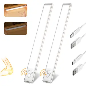 Motion Sensor Night Light Indoor, 1500mAh USB Rechargeable Light, Magnetic Installation Dimmable Lights, Under Cabinet Lights for Kitchen, Wardrobe, Pantry, Closet, Coffee Corner, Bathroom, Stairs, Hallway, Sink Cabinet, Laundry Room