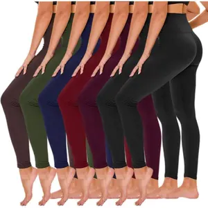 7 Pack Leggings for Women - High Waisted Yoga Pants with Pockets Black Leggings Women Full Length & Capri