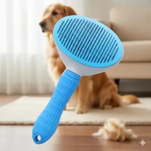 Pet Undercoat Rake Deshedding Comb with Stainless Steel Anti-Static Massage Pins, Anti-Slip Grip for Small Medium Dogs Cats, Deep Cleaning Dematting Tool for Hair Care & Conditioner Penetration.