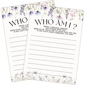 Bridal Shower  for 25 Guests, Who Am I Bridal Shower  Cards, Funny Wedding  for Rehearsal Dinner,  Hour, Couples Wedding Bachelorette Engagement Party Supplies-A10