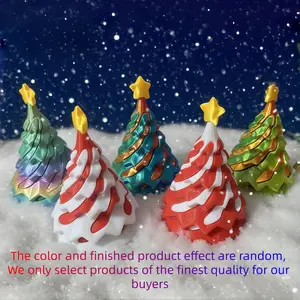 3D Printed Christmas Tree - Dual Function Relax & Brain Development Decor with Smooth Curves, Detachable Design, No Electricity Needed, Durable Plastic Holiday Decoration for Indoor/Outdoor Use, Christmas Decorations, Festive Home Accent