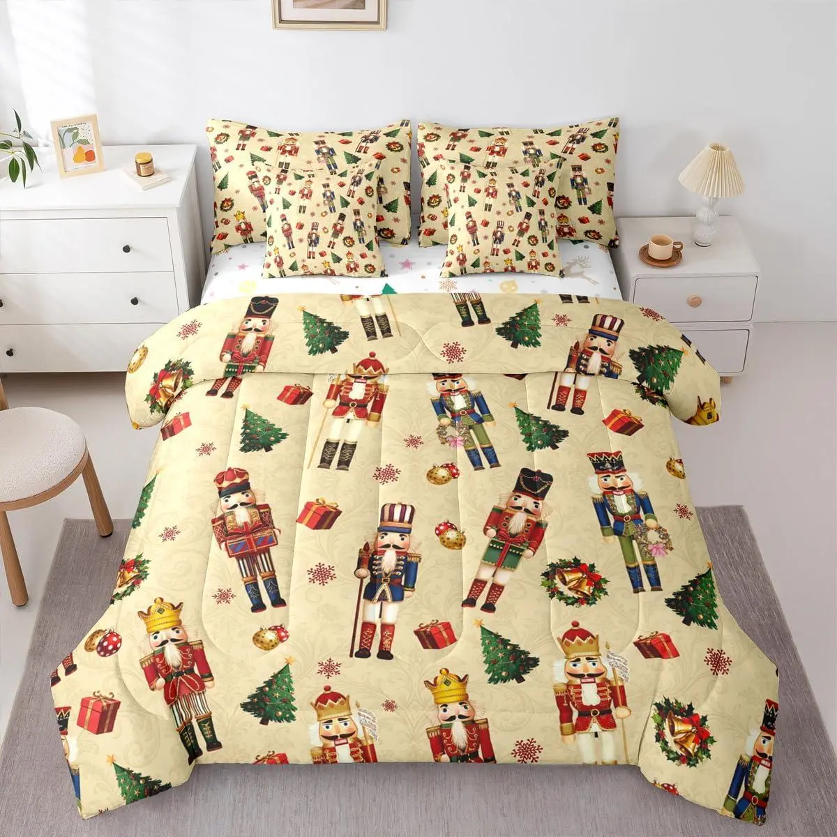 Christmas Nutcracker 7 Pieces Bedding Set