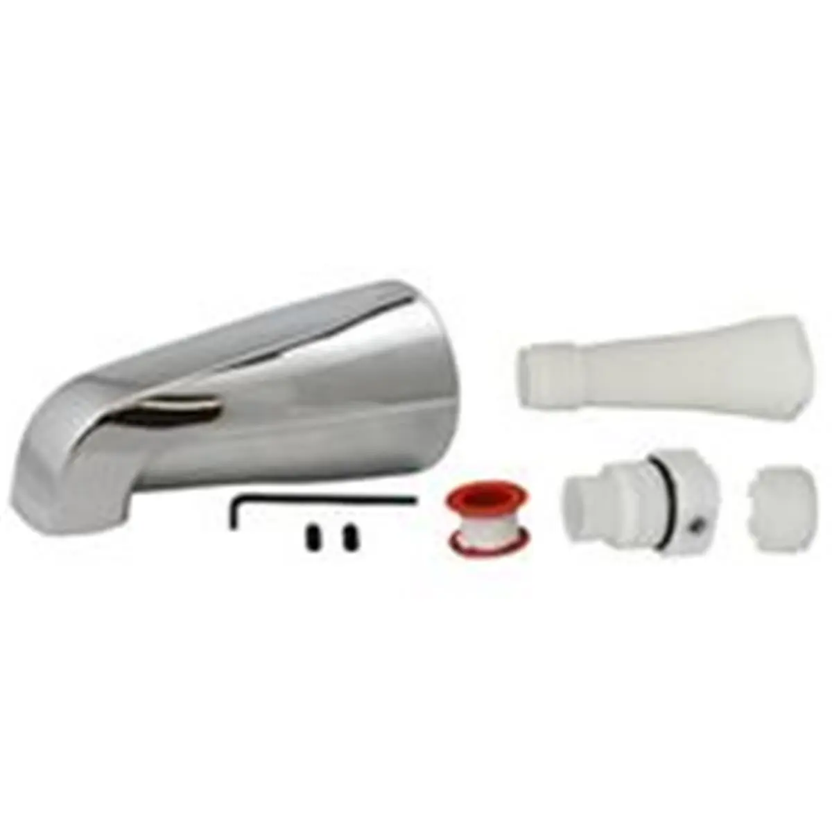 Plumb Pak 2338002 Universal Chrome Tub Spout with Diverter, Home Improvement Bathroom Fixture Accessory for Indoor Use Easy DIY Projects, Easy Do It Yourself
