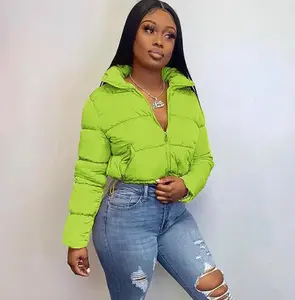 CUTENOVA Fall Winter Solid Down Coat Puffer Jacket and Coats for Women Bubble Outerwear Cropped Outwear Oversized Clothing Casual Womenswear