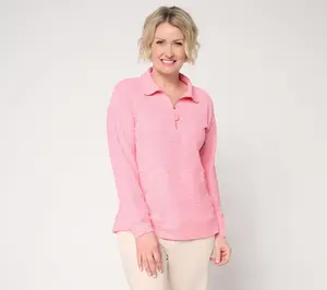 Belle Beach by Kim Gravel Sweatshirt Slub Sea Breeze Half Zip Top