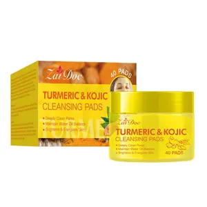 ZaiDoc Oilskin Savior Turmeric cotton sheets Cleansing Pads - 40 Pads for Acne Relief, Oil Control, and Moisture Retention - Essential Travel Skincare Tool Daily Blemish Patches