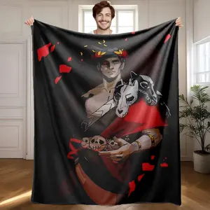 1 piece The protagonist Zagreus from the game "Hades". themed flannel blanket - All-season comfortable flannel blanket, modern style, suitable for sofas and beds, digitally printed pattern, 100% polyester material, machine, Flannel Throw Blanket