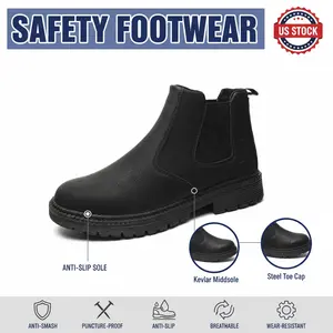 Smash-Proof Steel Toe Shoes for Men Women Puncture-Proof Safety Work Boots Splash-Proof Waterproof Breathable Anti-Slip Durable Outdoor