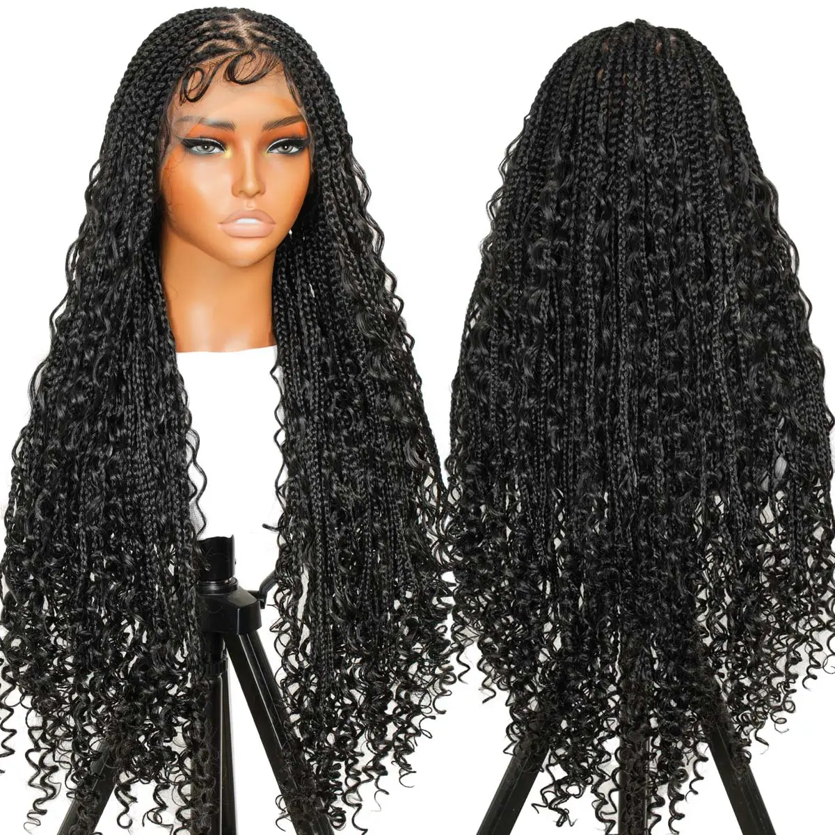 Triangle Top & Curls End Full Lace Boho Style Wig