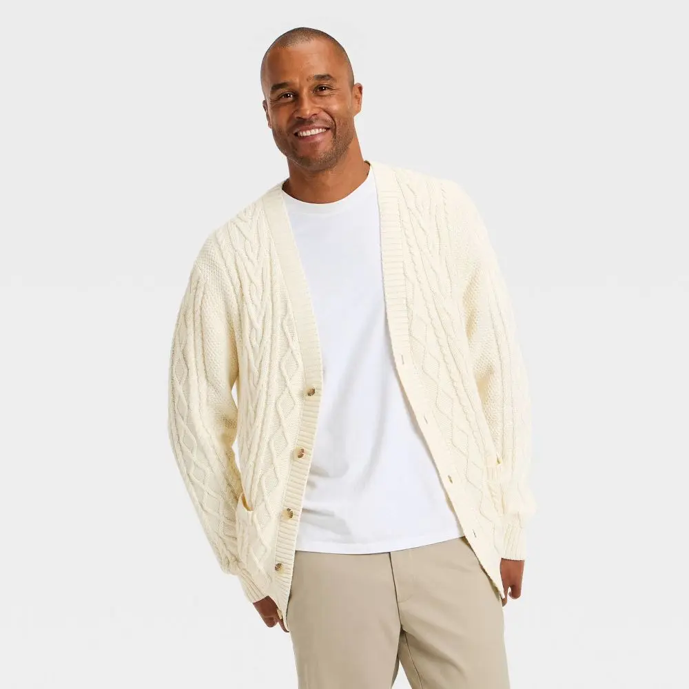 Men's Long Sleeve V-Neck Cardigan Sweater - Goodfellow & Co