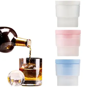 Ice Ball Maker, 3Pcs 2.5 Inch Ice Spheres Mold,Round Ball ice Cube Mold for Whiskey Cocktails Juice Beverages Bourbon,Old Fashioned Clear Ice Cube Mold Silicone Freezer Press