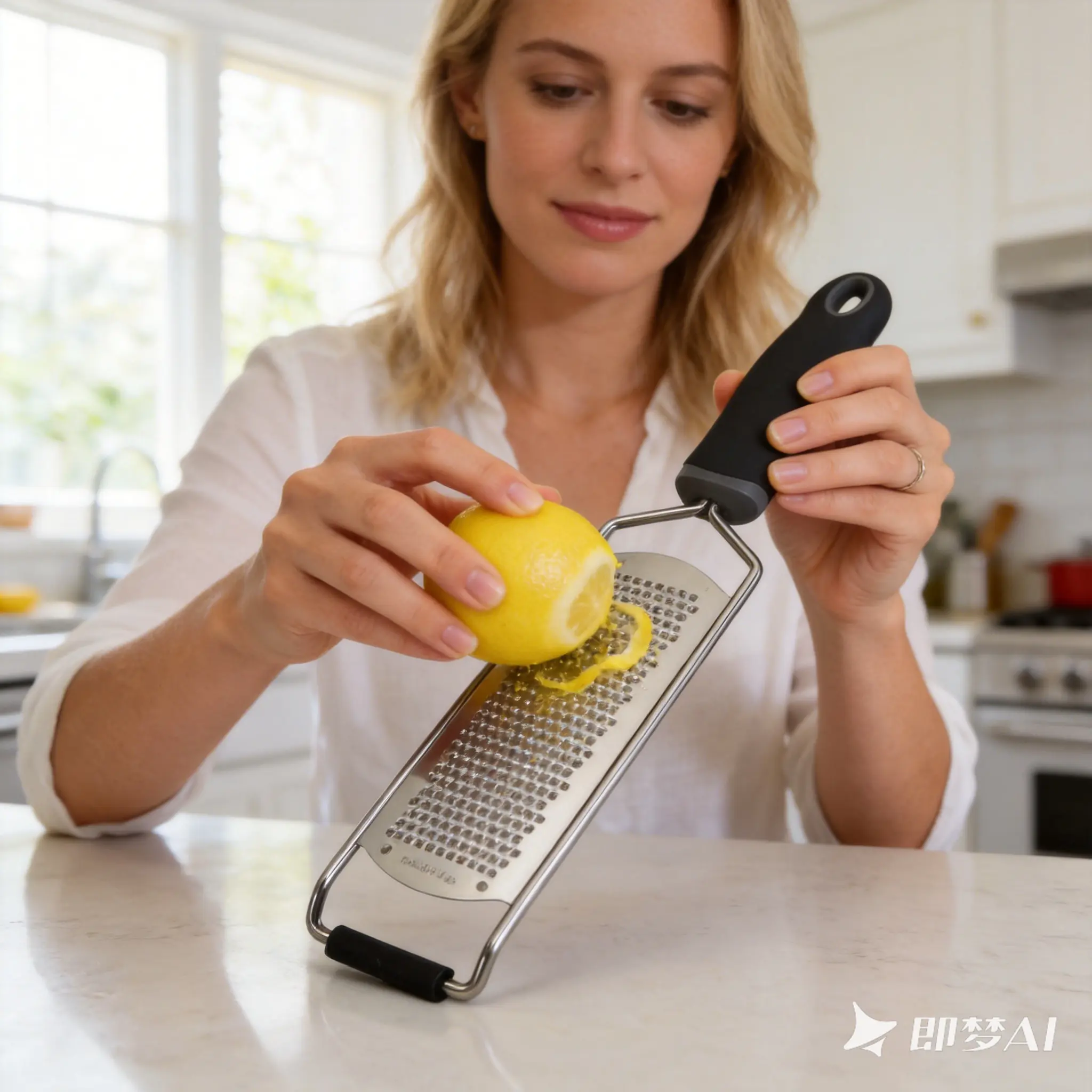 Stainless Steel Lemon Zester Grater with Handle, Compact Parmesan Grater - Durable Rustproof Kitchen Utensil with Cover for Cheese, Lemon Prep