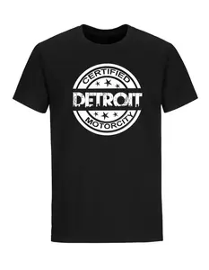 Certified Detroit Short Sleeve Cotton T-Shirt Unisex Design for Men & Women Motor City Pride Heavy Cotton Comfortable & Versatile Top Streetwear Tshirt Casual