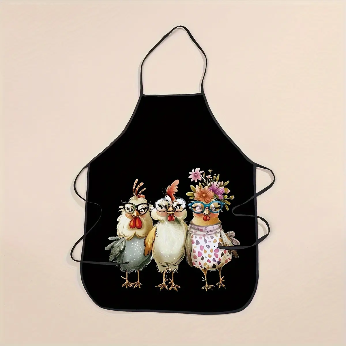 1pc Cute Chick Print Chicken Pattern Apron Suitable for Cooking, Baking, Crafting - 1pc Adjustable Ties & Aprons with Pockets Kitchen Apron with Chicks Print, Polyester for & ( Can Also to Generations)
