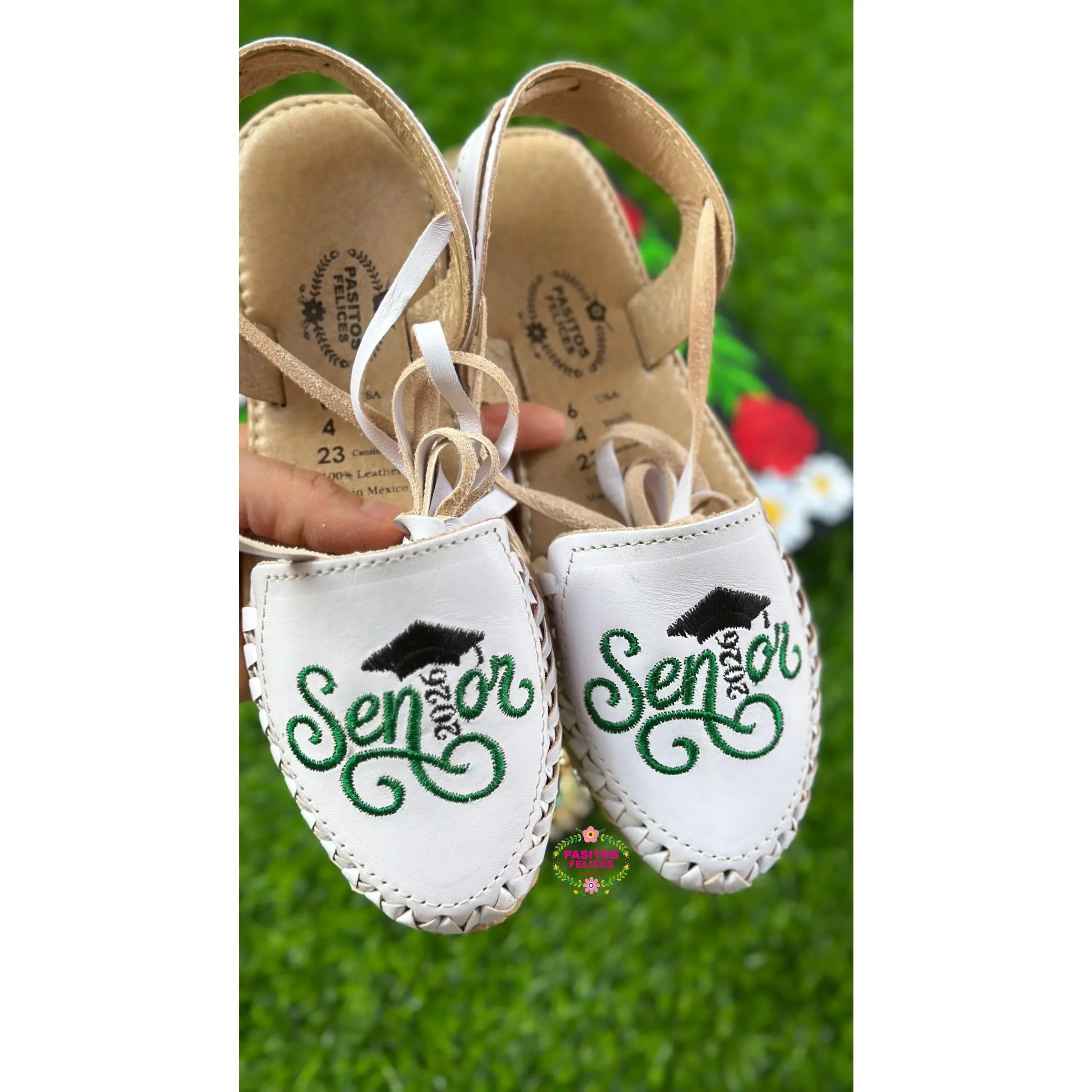 Senior 2026 - Black and Green Leather Lace Up