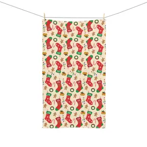 Subtle F*ck Trump Christmas Stocking Hand Towel, Political Home Decor, Festive Kitchen Towel, Funny White Elephant Gift, FDT Holiday Towel