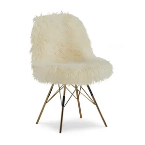 Linon Home Riley Faux Fur Comfy Armless Home Of fice Chair