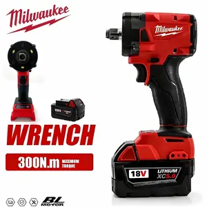 Milwaukee Cordless Impact Wrench 300Nm for Car Tire Change & Home Garage, Compact 1/2" Power Tool, Strong Torque Fast & Easy Use