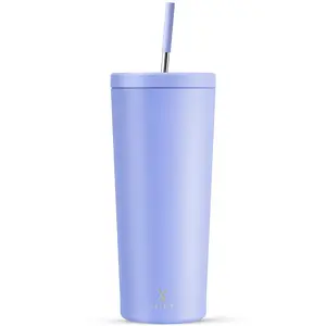 Summervibes,MEOKY 24 oz stainless steel car water bottle, 24-hour refrigeration, double-mouth design, non-slip base,Insulated Tumbler Insulated Cup coffee mug Blue And Pink Gradient.Mother's Day & Father's Day Gifts