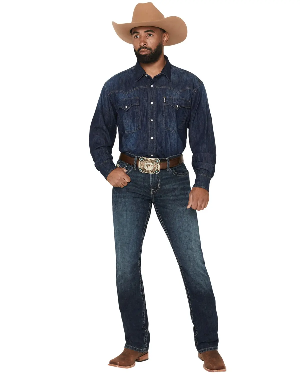 Cinch Men's Men'S Boot Barn Ian Dark Wash Slim Bootcut Performance - Mb34236001