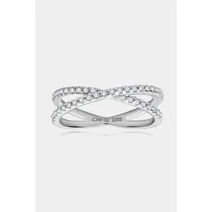 Moissanite 925 Sterling Silver Crisscross Ring