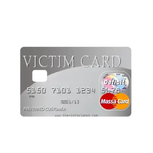 Victim Card Credit Debit EBT Chip Card Vinyl High Gloss Cover Sticker Decorative Waterproof Stain Resistant