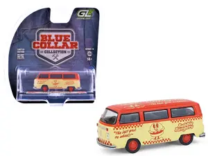 1975 Volkswagen Type 2 Van "Bubbie Burgers Food Truck" Orange and Cream 1/64 Diecast Model Cars by Greenlight