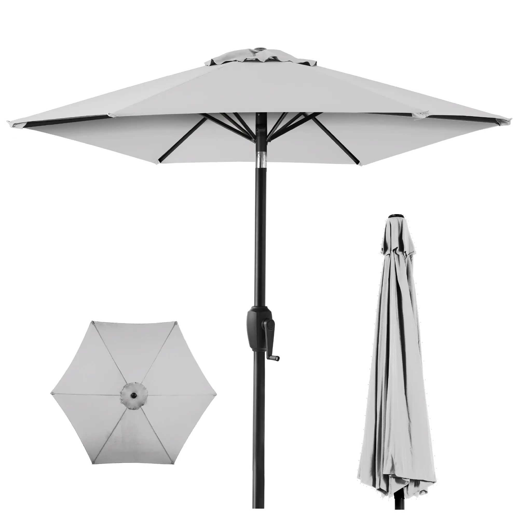 Best Choice Products 7.5ft Heavy-Duty Outdoor Market Patio Umbrella w/ Push Button Tilt, Easy Crank
