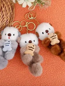 Adorable Otter Plush Toy Keychain, Animal Pendant Charm, Birthday Gift, Cute Doll Accessory, Soft Stuffed Animal, Perfect Fashion Keyring
