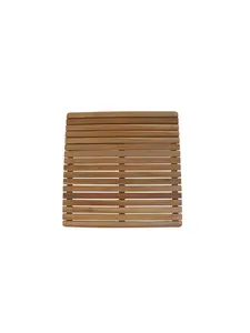 HomeRoots 554942 Natural Teak 24 in. Square Shower Mat