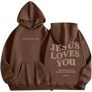 Jesus Loves You Hoodie Christian Faith Over Fear hoodie Faith Sweatshirt Christian Religious Sayings Pullover Sweater