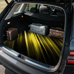 1 PC Yellow Light Speed Cool and Stylish Personalized Sports Car Trunk Pad, Dirt and Wear Resistant and Easy to Clean Interior Protection Trunk Pad, Durable Polyester Floor Pad, Car Trunk Pad.
