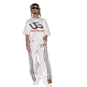 UG collection White Nylon Pants+Menwear+Womenwear+Unisex+wide leg