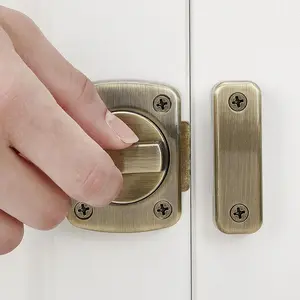 Door Bolt Latch Door Lock Safety Catch, Bathroom Bedroom Door Security Hook, Wall Mounted Door Keeper, Secure Door Fastener