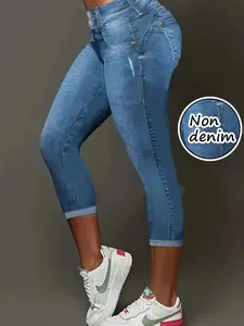 Women's Printed Cropped Leggings with Pocket, Non-Denim Fabric, Casual, Sporty & Activewear Design, Perfect for Daily Wear & Active Lifestyle