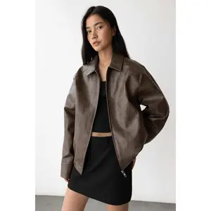 VEGAN LEATHER BOMBER JACKET