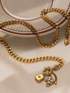 High Quality Stainless Steel Necklace, Luxurious Small Batch 18k Titanium Steel Zirconia Choker, Style