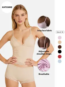 Sexy Lace Deep V Wireless Bra Set, Fashionable Spaghetti Strap Top, Comfortable Undergarment, Stylish Women's Lingerie, Underwear, Underwear Sets