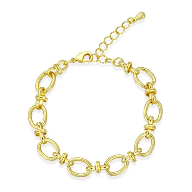 Aprilery Elegant Link Bracelet Jewelry – Chic Twisted Rope Chain Bracelet Adjustable Lobster Clasp Bracelet for Women