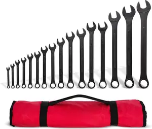 Standard Wrenches Set - 16 count SAE Combination Wrench Set 1/4in to 1-1/4in SAE Wrench Set with Roll Up Pouch