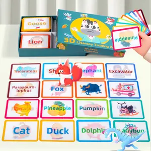 3D Visual Change Cognitive Card Montessori Education My First Flash Cards for Toddlers - Fun Learning Cards Featuring Colorful Characters