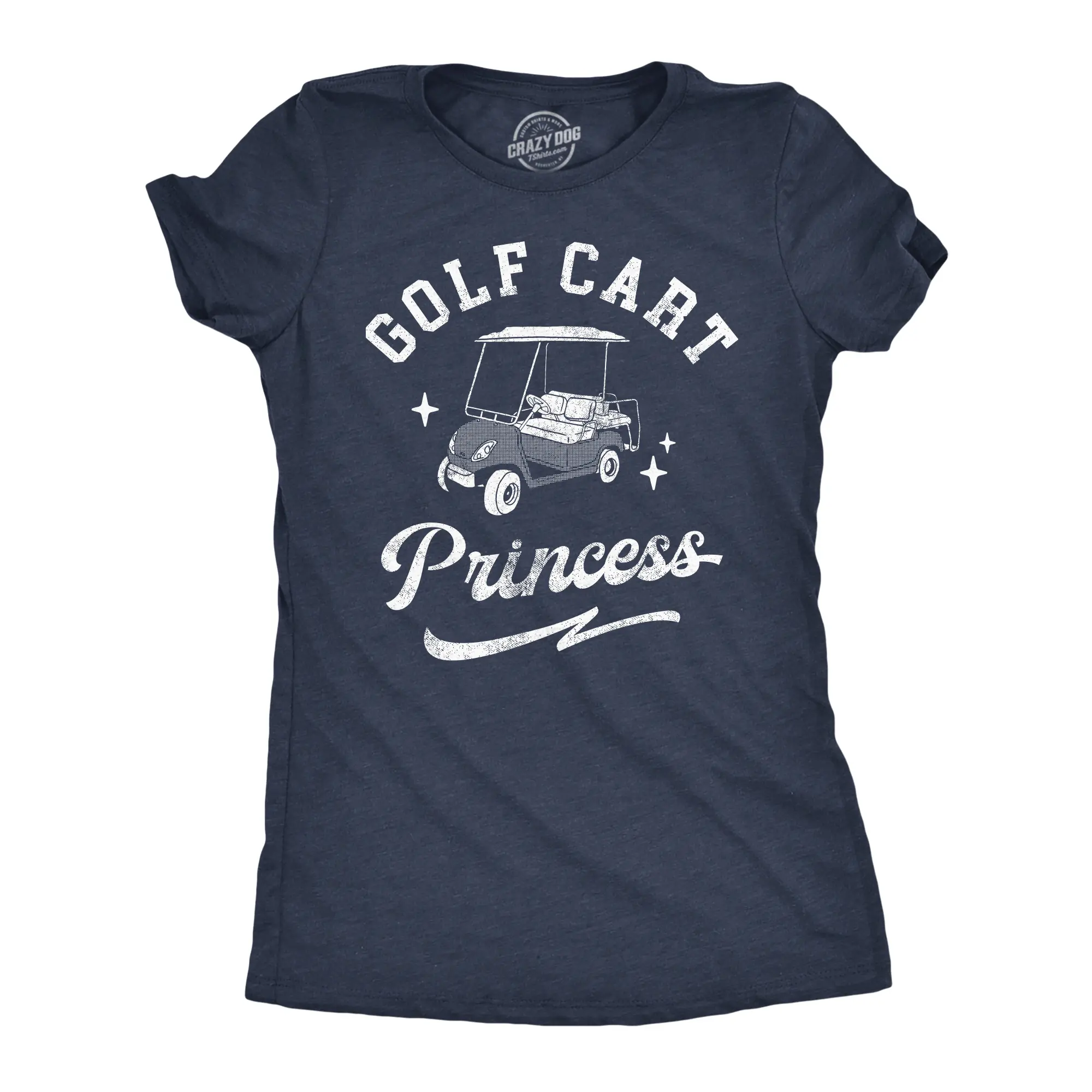 Womens Funny T Shirts Golf Cart Princess Sarcastic Golfing Graphic Tee for Ladies Funny Womens T Shirts Cute Vintage Fashion Casual Ladies T-Shirt Gift Sarcastic Tops for Women Funny Golf Top Women's Novelty Navy