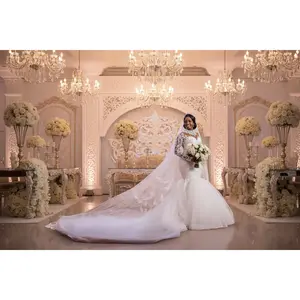 Long Sleeves Mermaid  White Wedding Dress